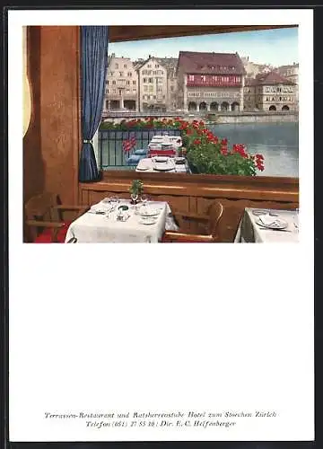 AK Zürich, Terrassen-Restaurant und Ratsherrenstube Hotel zum Storchen