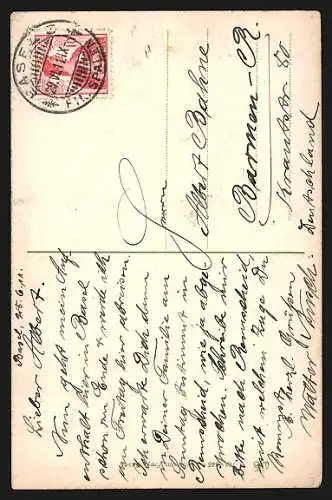 AK Basel, St. Jakobsdenkmal mit Anlagen