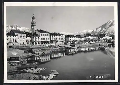 AK Ascona, Ortsansicht aus der Vogelschau