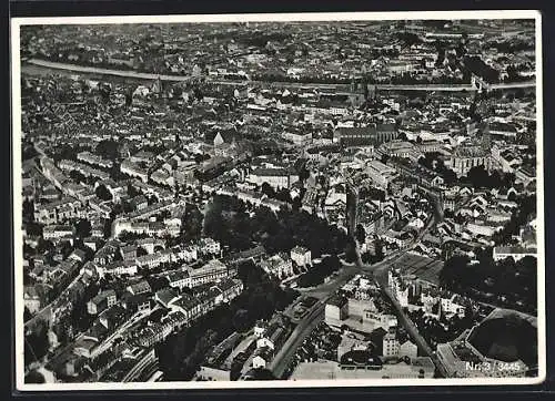 AK Basel, Ortsansicht aus der Vogelschau