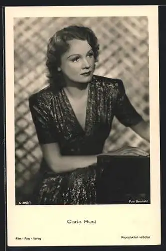 AK Schauspielerin Carla Rust im Abendkleid