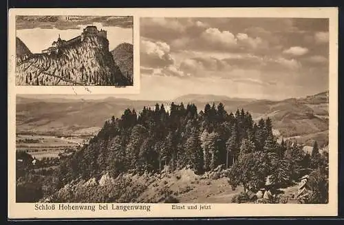 AK Langenwang /Stmk., Schloss Hohenwang einst und jetzt