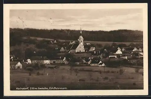 AK Kainsdorf /Ost-Steiermark, Teilansicht mit Kirche