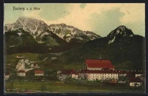 AK Neuberg a. d. Mürz, Ortspartie mit Kirche