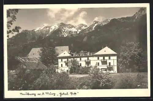 AK Neuberg a. d. Mürz, Hotel Post mit Schneealpe