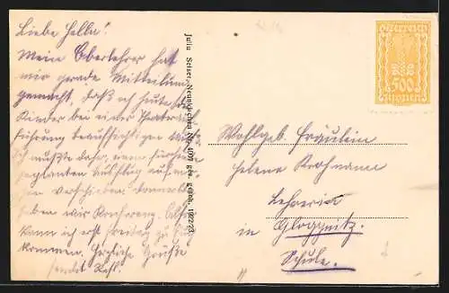 AK Ternitz-Dunkelstein, Peterskirche mit Schneeberg