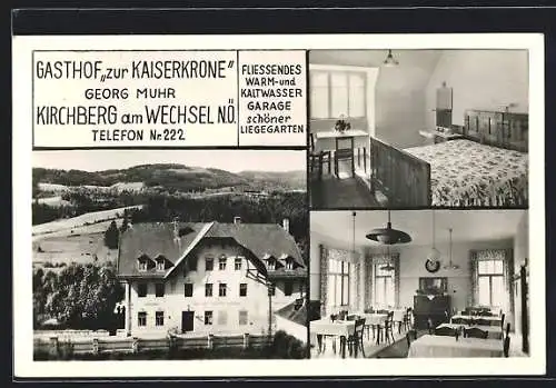 Foto-AK Kirchberg am Wechsel, Gasthof zur Kaiserkrone