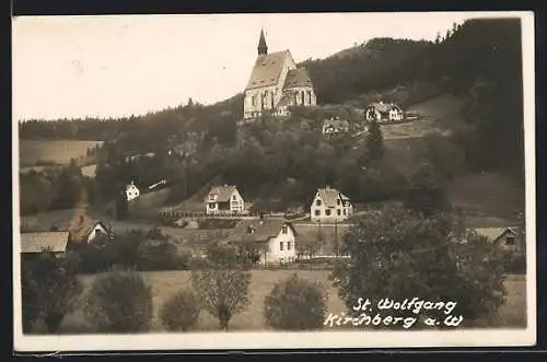 AK Kirchberg am Wechsel, Teilansicht mit St. Wolfgang