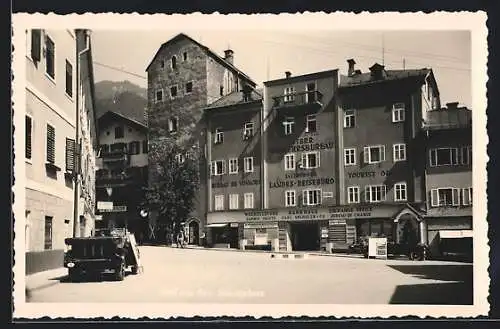 AK Zell am See, Stadtplatz mit Salzburger Landes-Reisebüro