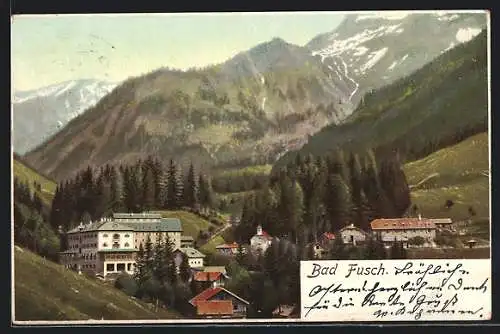 AK Bad Fusch, Ortspartie mit Gebirge