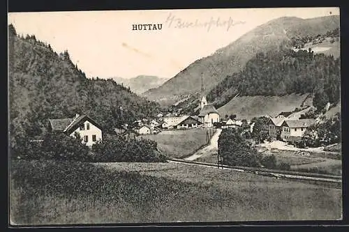 AK Hüttau, Ortsansicht mit Kirche