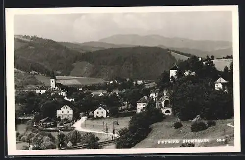 AK Kindberg /Steiermark, Teilansicht mit Blick ins Land