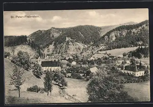 AK St. Peter-Freienstein, Ortsansicht vom Berg aus