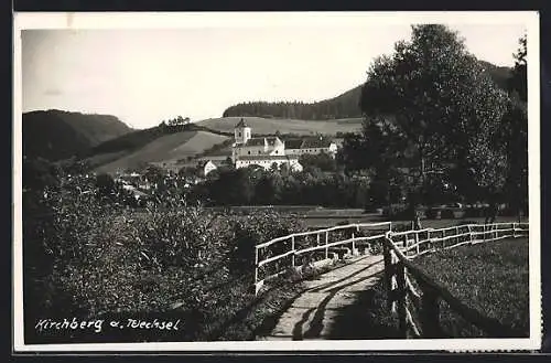 AK Kirchberg a. Wechsel, Ortspartie mit Kirche