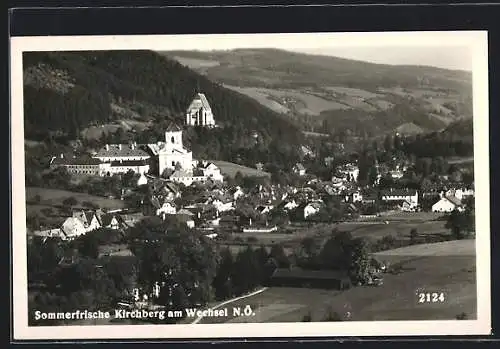 AK Kirchberg am Wechsel, Panorama mit Kirche