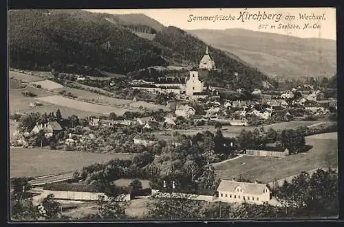 AK Kirchberg am Wechsel, Panorama mit Kirche