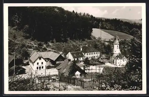 AK Warth /N.-Oe., Kirchau, Ortsansicht