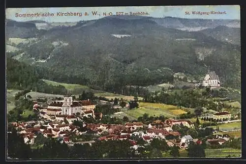 AK Kirchberg a. W., Teilansicht mit Kloster und St. Wolfgang-Kircherl