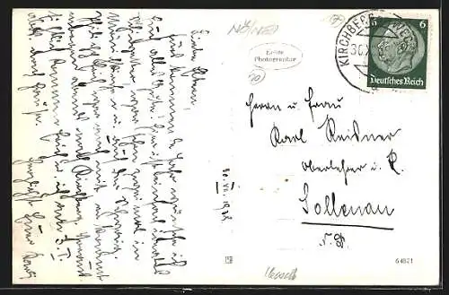 AK Kirchberg a. W., Panorama mit Kloster im Winter