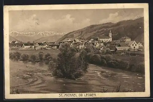 AK St. Michael ob Leoben, Flusspartie gegen Kirche