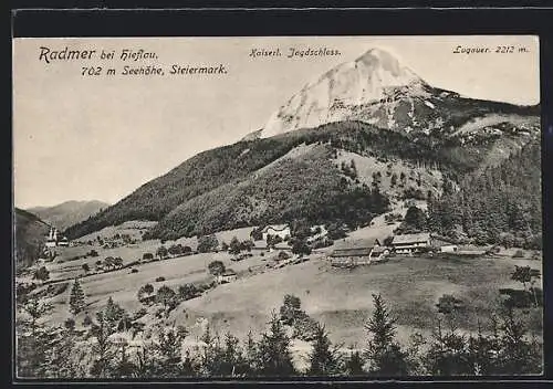 AK Radmer, Panorama mit Kaiserl. Jagdschloss und Lugauer