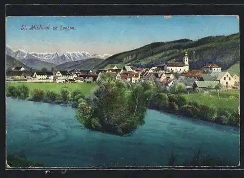 AK St. Michael ob Leoben, Blick zum Ort