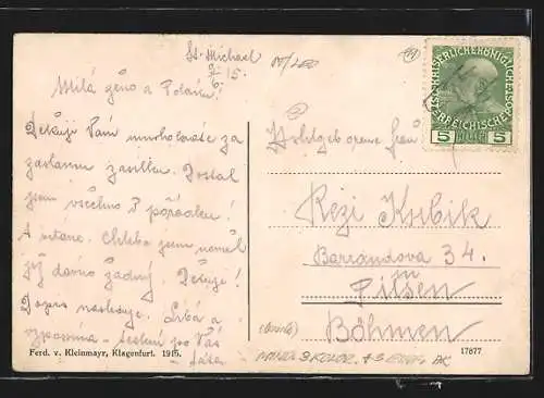 AK St. Michael ob Leoben, Blick zum Ort