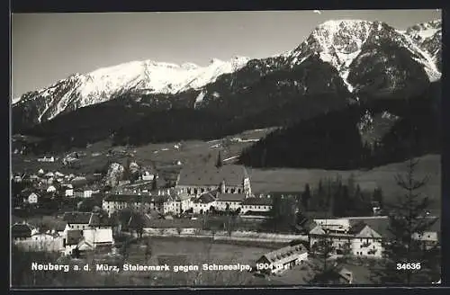 AK Neuberg a. d. Mürz, Teilansicht gegen Schneealpe