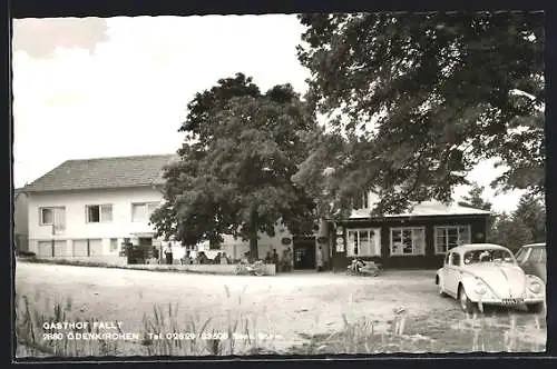 AK Warth /N.-Oe., Ödenkirchen, Gasthof Fally, VW-Käfer