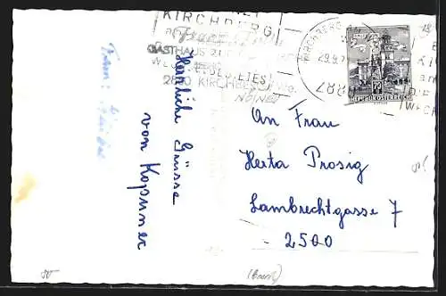 AK Warth /N.-Oe., Ödenkirchen, Gasthof Fally, VW-Käfer