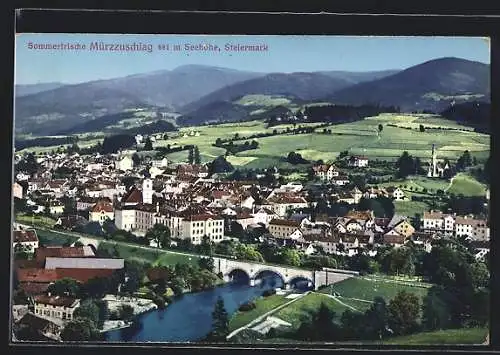 AK Mürzzuschlag /Steiermark, Ortsansicht aus der Vogelschau