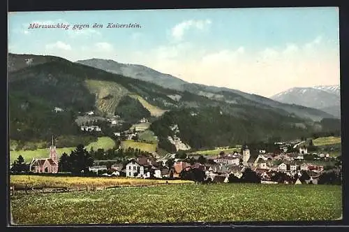 AK Mürzzuschlag, Blick gegen den Kaiserstein