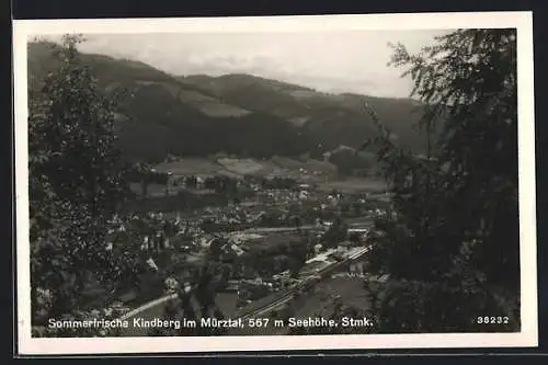 AK Kindberg im Mürztal, Ort aus der Vogelschau