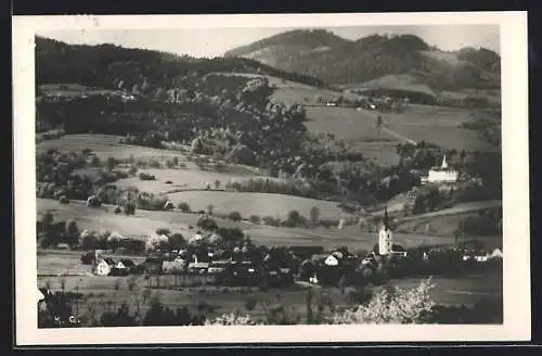 AK Grafendorf /Steiermark, Gesamtansicht mit Berghintergrund