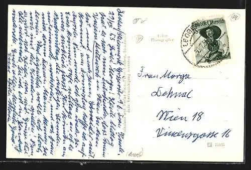 AK Leoben, Teilansicht mit Fluss und Kirche