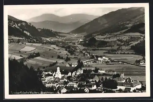 AK Mautern /Obersteiermark, Tal und Ortsansicht aus der Vogelschau