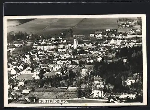 AK Mürzzuschlag, Ortsansicht aus der Vogelschau