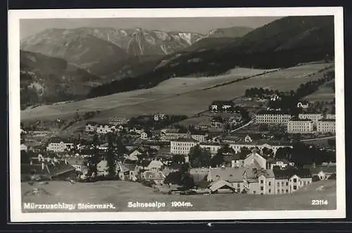 AK Mürzzuschlag /Steiermark, Teilansicht mit Schneealpe