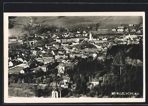 AK Mürzzuschlag, Ortsansicht aus der Vogelschau