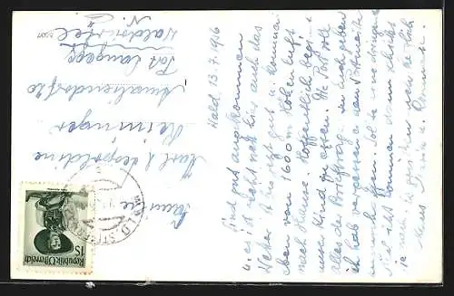 AK Wald am Schoberpass, Ortspanorama mit Kirche