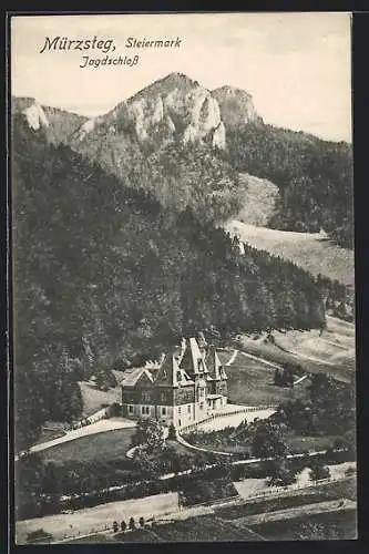 AK Mürzsteg /Steiermark, Blick zum Jagdschloss