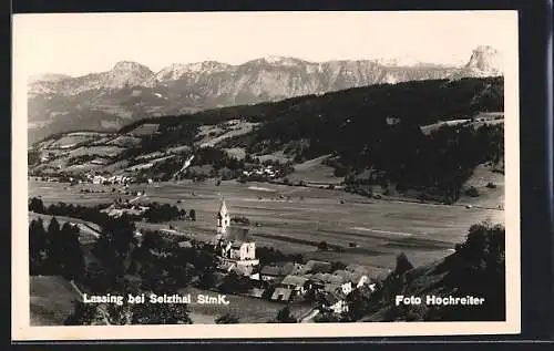 AK Lassing bei Selzthal, Totalansicht vom Berg gesehen