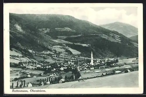 AK Rottenmann, Ortsansicht aus der Ferne
