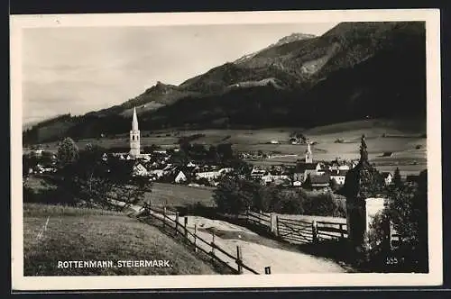 AK Rottenmann /Steiermark, Ortsansicht mit Strassenpartie