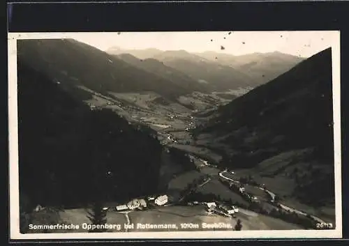 AK Rottenmann, Oppenberg, Blick vom Berg aufs Tal