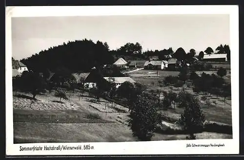 AK Klausen-Leopoldsdorf, Hochstrass /Wienerwald, Teilansicht mit Feldern und Gärten