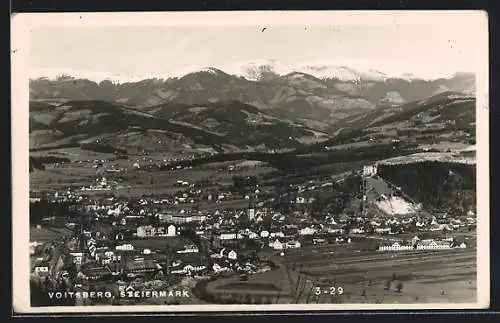 AK Voitsberg /Steiermark, Ortsansicht mit Bergpanorama
