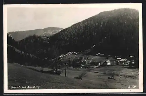 AK Annaberg /N.-Oe., Schmelz vor bewaldeten Bergen