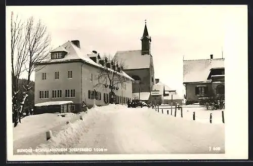 AK Mitterbach am Erlaufsee, Josefsberg, das Bundes-Schullandheim im Schnee