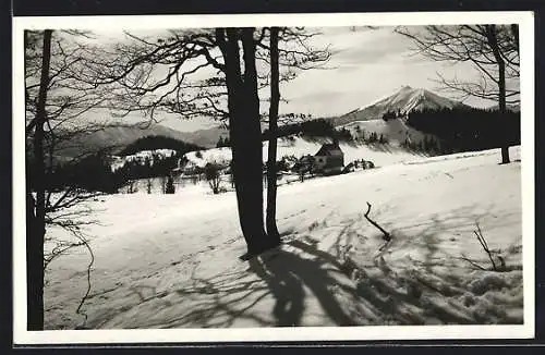 AK Josefsberg, Wintersportplatz im Schnee mit der Gemeindealpe